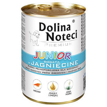 24x400g Dolina Noteci Premium Junior nedves kutyatáp- Bárány - Kisállat kiegészítők webáruház - állateledelek