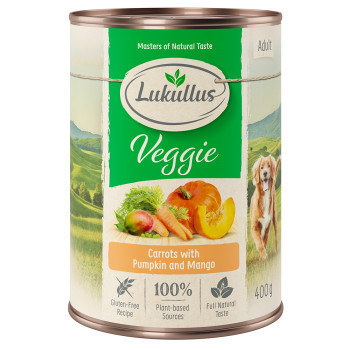 24x400g Lukullus Naturkost Adult Veggie nedves kutyatáp - Kisállat kiegészítők webáruház - állateledelek