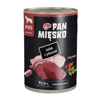 36x400g Pan Mięsko pulyka & szarvas nedves kutyatáp - Kisállat kiegészítők webáruház - állateledelek