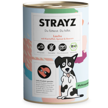 24x400g STRAYZ BIO  Veggie bio lazac & bio burgonya nedves kutyatáp - Kisállat kiegészítők webáruház - állateledelek