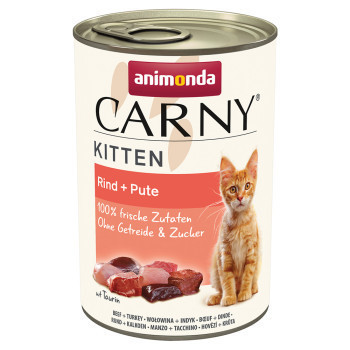 24x400g animonda Carny Kitten Marha & pulyka nedves macskatáp - Kisállat kiegészítők webáruház - állateledelek