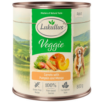 24x800g Lukullus Naturkost Adult Veggie nedves kutyatáp - Kisállat kiegészítők webáruház - állateledelek