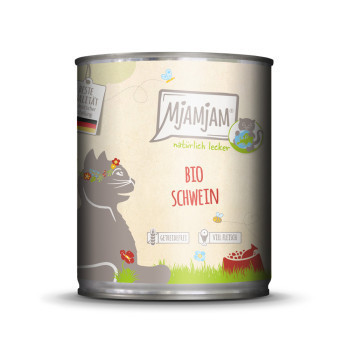 24x800g MjAMjAM Naturally Delicious Bio sertés nedves macskatáp - Kisállat kiegészítők webáruház - állateledelek