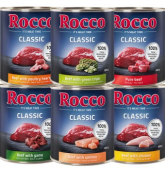 24x800g Rocco Classic nedves kutyatáp- Mix 1: 6 változattal - Kisállat kiegészítők webáruház - állateledelek