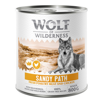 24x800g Wolf of Wilderness Single Protein óriási kedvezménnyel! nedves kutyatáp - Sandy Path - Szárnyas csirkével - Kisállat kiegészítők webáruház - állateledelek