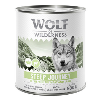 24x800g Wolf of Wilderness Single Protein óriási kedvezménnyel! nedves kutyatáp - Steep Journey - Szárnyas báránnyal - Kisállat kiegészítők webáruház - állateledelek