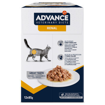 24x85g Advance Veterinary Diets Feline Renal nedves macskatáp - Kisállat kiegészítők webáruház - állateledelek