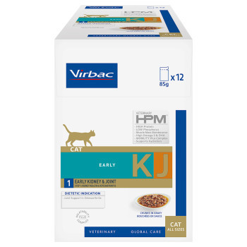 24x85g Virbac Veterinary Cat Early Kidney & Joint KJ1 nedves macskatáp - Kisállat kiegészítők webáruház - állateledelek