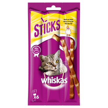 28x36g Whiskas Sticks gazdaságos csomag macskasnack - Csirkével gazdagon - Kisállat kiegészítők webáruház - állateledelek