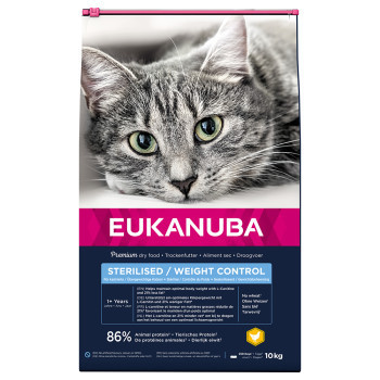 2x10kg Eukanuba Sterilised / Weight Control Adult száraz macskatáp - Kisállat kiegészítők webáruház - állateledelek