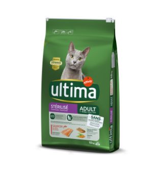 10kg Ultima Cat Sterilized lazac & árpa száraz macskatáp - Kisállat kiegészítők webáruház - állateledelek