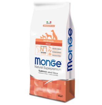 12kg Monge Natural Superpremium lazac & rizs száraz kutyatáp - Kisállat kiegészítők webáruház - állateledelek