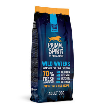 12kg Primal Spirit 70% Wild Waters száraz kutyatáp - Kisállat kiegészítők webáruház - állateledelek