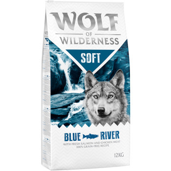 12kg Wolf of Wilderness "Soft - Blue River" - lazac száraz kutyatáp - Kisállat kiegészítők webáruház - állateledelek