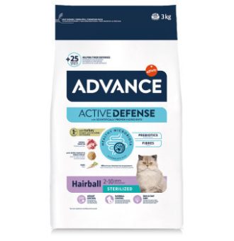 2x3kg Advance Sterilized Hairball száraz macskatáp - Kisállat kiegészítők webáruház - állateledelek