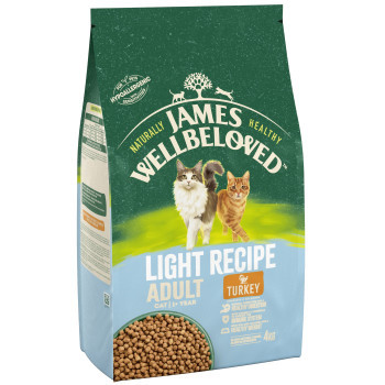 4kg James Wellbeloved Adult Cat Light Hypoallergenic pulyka & rizs száraz macskatáp - Kisállat kiegészítők webáruház - állateledelek