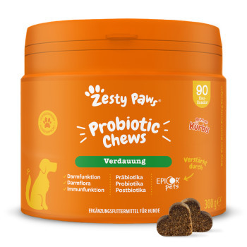 2x90db Zesty Paws Probiotic Chews tök étrendkiegészítő kutyáknak - Kisállat kiegészítők webáruház - állateledelek