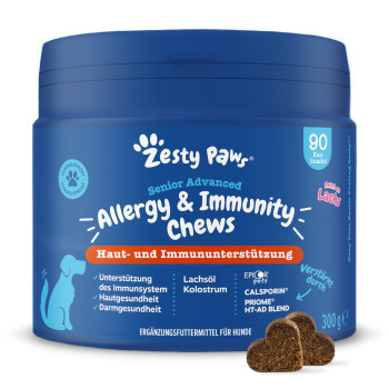 2x90db Zesty Paws Senior Allergy & Immunity lazac étrendkiegészítő kutyáknak - Kisállat kiegészítők webáruház - állateledelek