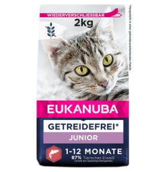3x2kg  Eukanuba Kitten Grain Free lazac száraz macskatáp - Kisállat kiegészítők webáruház - állateledelek
