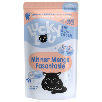 48x125g Lucky Lou Adult Szárnyas &  fácán nedves macskatáp - Kisállat kiegészítők webáruház - állateledelek