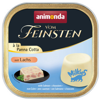 64x100g Animonda Vom Feinsten Adult à la Panna Cotta lazac nedves macskatáp - Kisállat kiegészítők webáruház - állateledelek