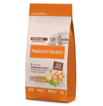 2x7kg Nature's Variety No Grain Sterilized Adult szabad tartású csirke száraz macskatáp - Kisállat kiegészítők webáruház - állateledelek