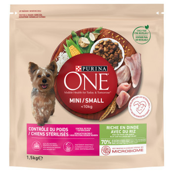 9kg PURINA ONE Mini Weight Control / Sterilised pulyka & rizs száraz kutyatáp akciósan - Kisállat kiegészítők webáruház - állateledelek
