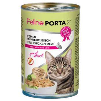 Feline Porta 21 gazdaságos csomag - 12 x 400 g - Csirke & aloe vera - Kisállat kiegészítők webáruház - állateledelek