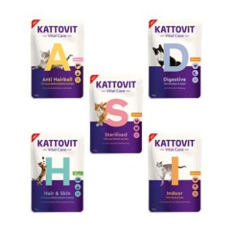 100x85g Kattovit Vital Care próbacsomag nedves macskatáp - Kisállat kiegészítők webáruház - állateledelek
