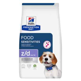2x10kg Hill's Prescription Diet z/d Food Sensitivities Low Fat hidrolizált szójafehérje száraz kutyatáp - Kisállat kiegészítők webáruház - állateledelek