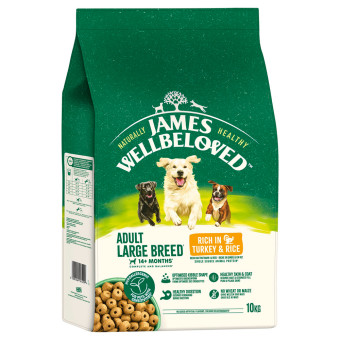 2x10kg James Wellbeloved Adult Large Breed Dog Hypoallergenic pulyka & rizs száraz kutyatáp - Kisállat kiegészítők webáruház - állateledelek