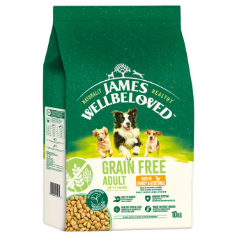 2x10kg James Wellbeloved Grain Free Adult Dog Hypoallergenic pulyka & zöldség száraz kutyatáp - Kisállat kiegészítők webáruház - állateledelek