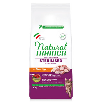 2x10kg Natural Trainer Sterilised pulyka száraz macskatáp - Kisállat kiegészítők webáruház - állateledelek