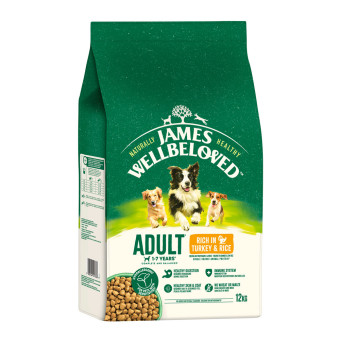 2x12kg James Wellbeloved Adult Dog Hypoallergenic pulyka & rizs száraz kutyatáp - Kisállat kiegészítők webáruház - állateledelek