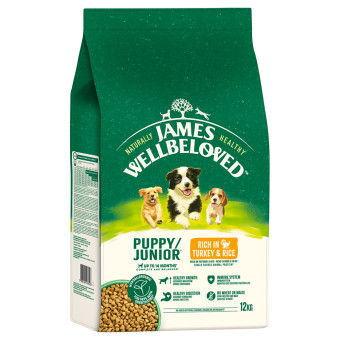 2x12kg James Wellbeloved Junior Dog Hypoallergenic pulyka & rizs száraz kutyatáp - Kisállat kiegészítők webáruház - állateledelek