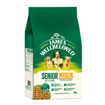 2x12kg James Wellbeloved Senior Dog Hypoallergenic pulyka & rizs száraz kutyatáp - Kisállat kiegészítők webáruház - állateledelek