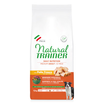 2x12kg Natural Trainer Adult Medium csirke száraz kutyatáp - Kisállat kiegészítők webáruház - állateledelek