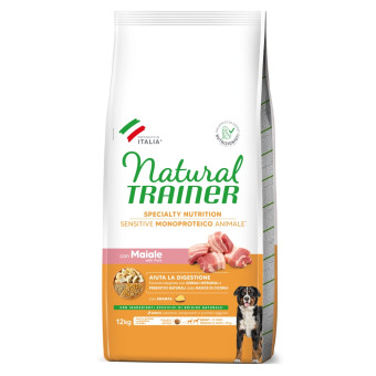2x12kg Natural Trainer Sensitive Adult Medium & Maxi sertés száraz kutyatáp - Kisállat kiegészítők webáruház - állateledelek
