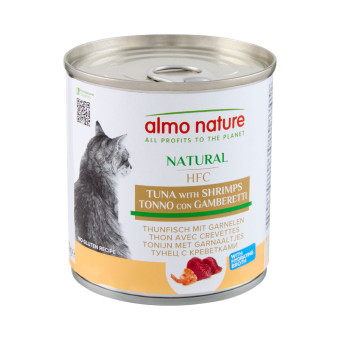 12x280g Almo Nature HFC -Tonhal & garnélanedves macskatáp - Kisállat kiegészítők webáruház - állateledelek