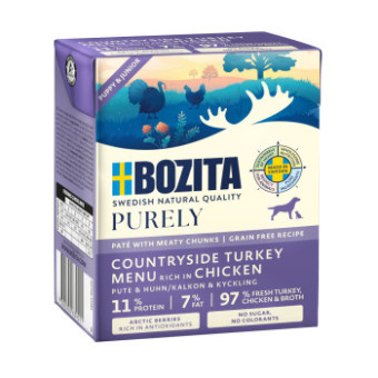 24x370g Bozita Purely Paté Puppy & Junior pulyka nedves kutyatáp - Kisállat kiegészítők webáruház - állateledelek