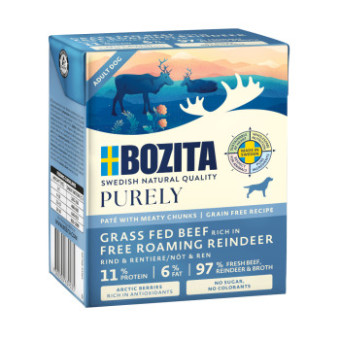 24x370g Bozita Purely Paté Rénszarvas nedves kutyatáp - Kisállat kiegészítők webáruház - állateledelek