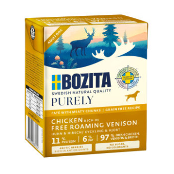 24x370g Bozita Purely Paté Szarvas nedves kutyatáp - Kisállat kiegészítők webáruház - állateledelek