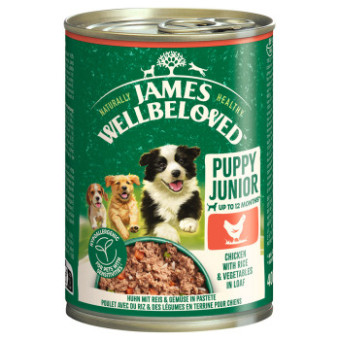 12x400g James Wellbeloved Junior Dog Hypoallergenic csirke pástétomban nedves kutyatáp - Kisállat kiegészítők webáruház - állateledelek
