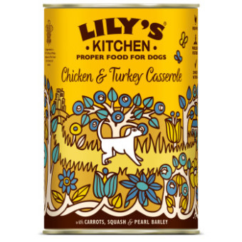 12x400g Lily's Kitchen Dinner nedves kutyatáp - Csirke & pulyka sárgarépával