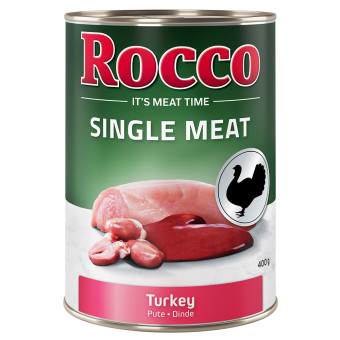 12x400g Rocco Single Meat Pulyka nedves kutyatáp - Kisállat kiegészítők webáruház - állateledelek