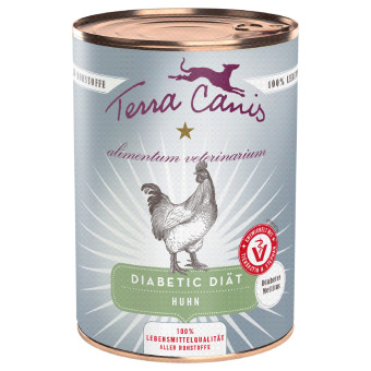 12x400g Terra Canis Alimentum Veterinarium Diabetic Diet csirke nedves kutyatáp - Kisállat kiegészítők webáruház - állateledelek