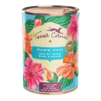 12x400g Terra Canis Menü Floralis Waikiki Woof: lazac 12x400g nedves kutyatáp - Kisállat kiegészítők webáruház - állateledelek
