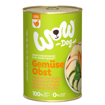 12x400g WOW Pur 100% zöldség & gyümölcs nedves kutyatáp - Kisállat kiegészítők webáruház - állateledelek