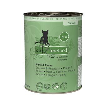12x400g catz finefood No.15 csirke & fácán konzerv nedves macskatáp - Kisállat kiegészítők webáruház - állateledelek