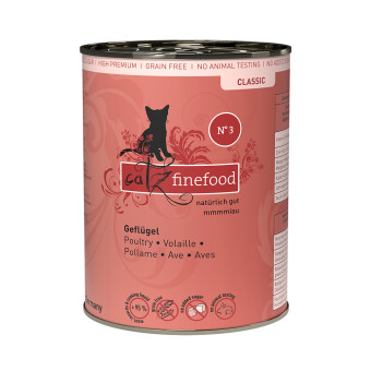 12x400g catz finefood No.3 szárnyas konzerv nedves macskatáp - Kisállat kiegészítők webáruház - állateledelek